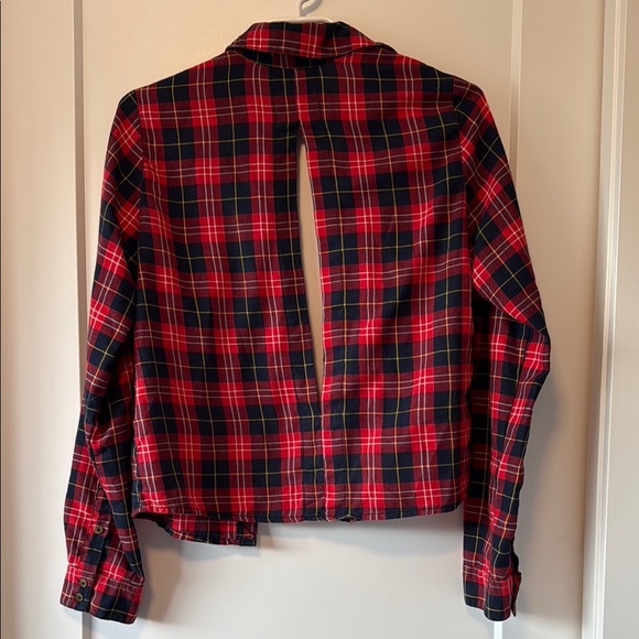 Open Back Plaid Shirt - Picture 2 of 2